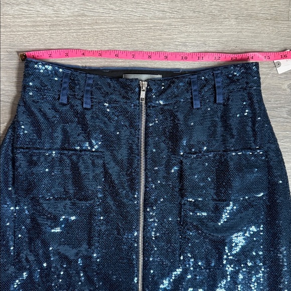 NEW Anthropologie Maeve Sequin Utility Midi Skirt 4 - Picture 8 of 9